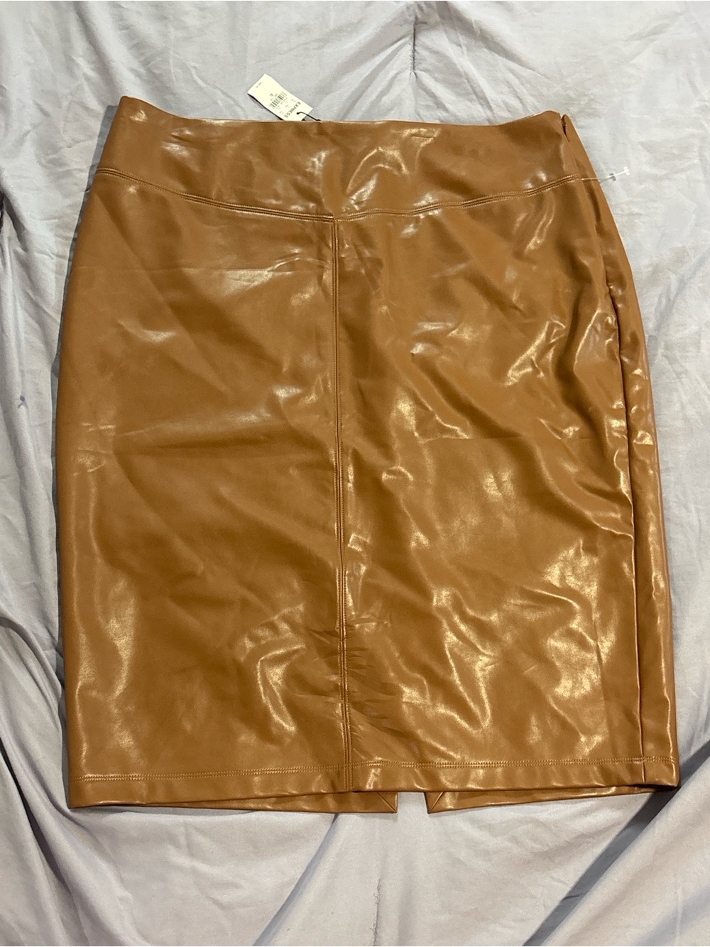 Express tan leather skirt size XL #express #leather